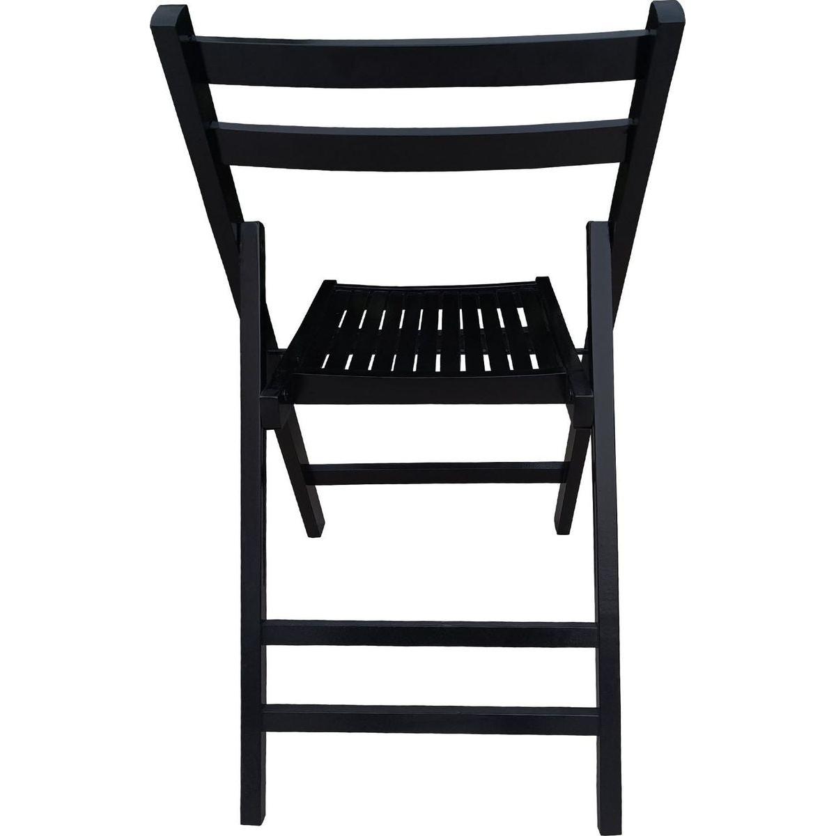 Furniture Slatted Wood Folding Special Event Chair - black, Set of 4, FOLDING CHAIR, FOLDABLE STYLE