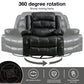 Massage Swivel Rocker Recliner Chair with Vibration Massage and Heat Ergonomic Lounge Chair for Living Room with Rocking Function and Side Pocket 2 Cup Holders USB Charge Port