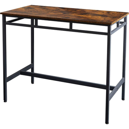 Bar table set 5PC Dinging table set with high stools, structural strengthening, industrial style. Rustic Brown, 43.31" L x 23.62" W x 35.43" H.