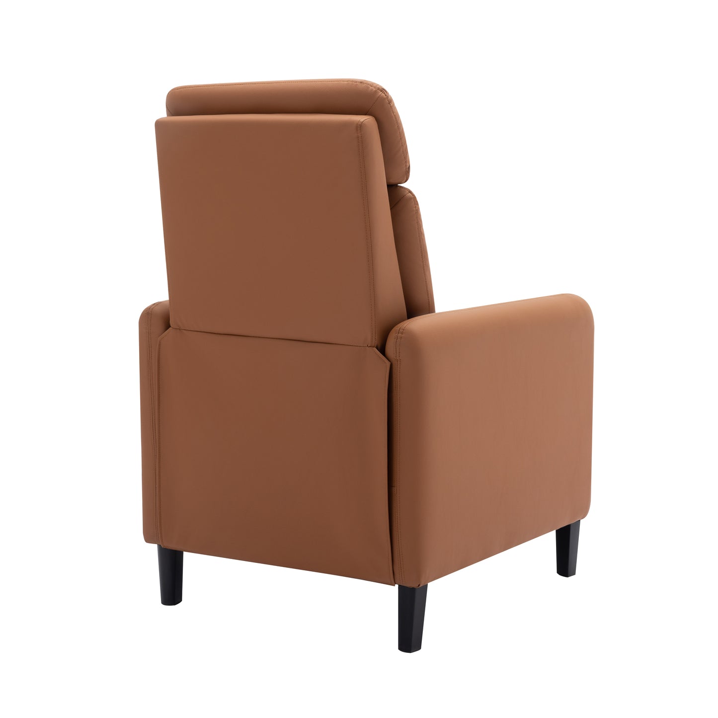 Modern Artistic Color Design Adjustable Recliner Chair PU Leather for Living Room Bedroom Home Theater, Burnt Orange