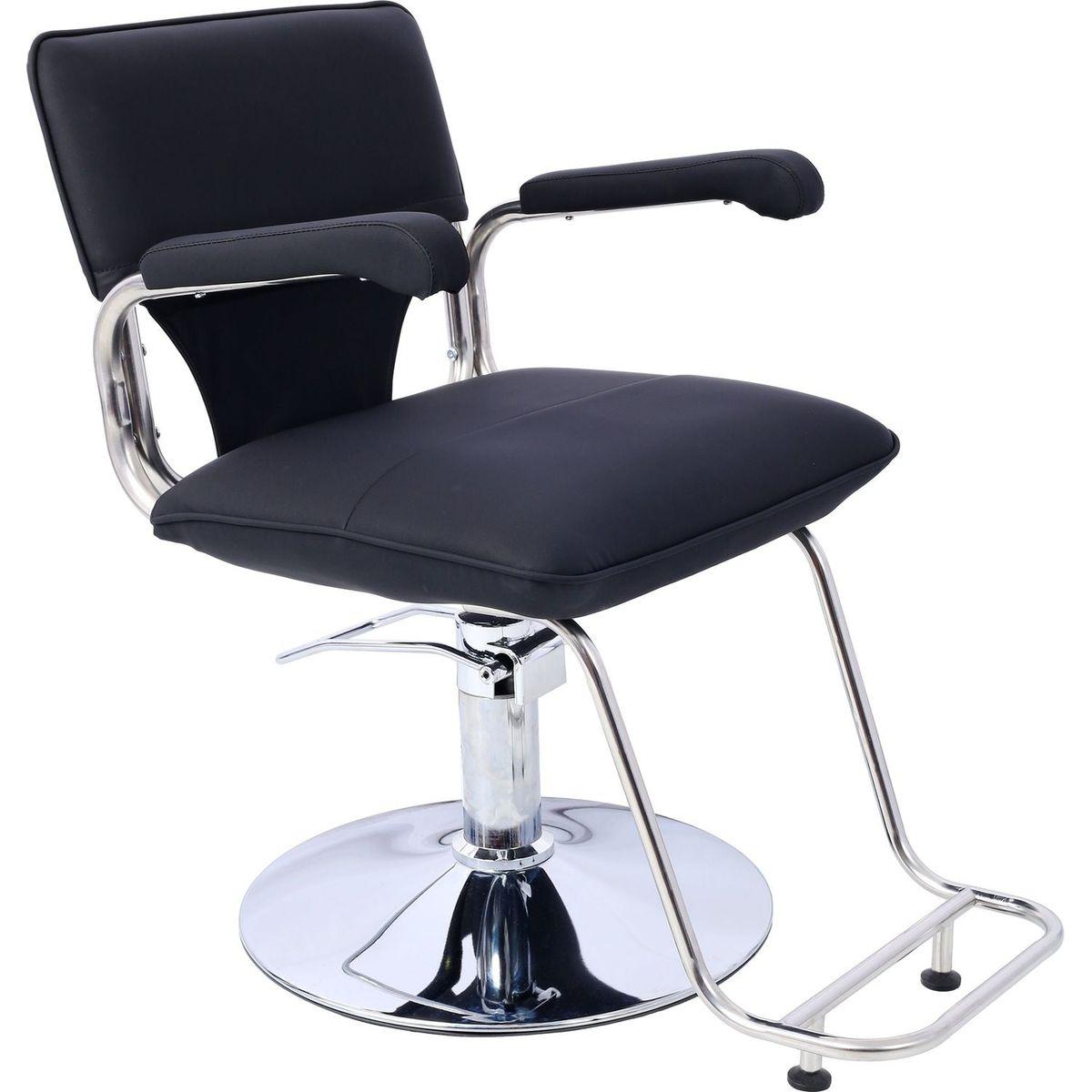 Stainless steel frame,Fashion style Hair Salon Chair Styling Heavy Duty Hydraulic Pump Barber Chair Beauty Shampoo Barbering Chair for Hair Stylist Women Man,with Barber Cape (Black)
