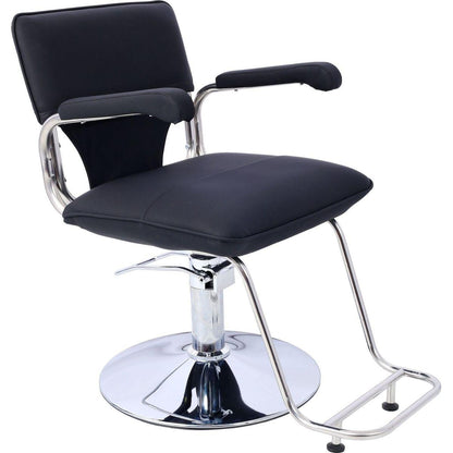 Stainless steel frame,Fashion style Hair Salon Chair Styling Heavy Duty Hydraulic Pump Barber Chair Beauty Shampoo Barbering Chair for Hair Stylist Women Man,with Barber Cape (Black)