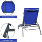 Patio Chaise Lounge Set, 3 Pieces Adjustable Backrest Pool Lounge Chairs Steel Textilene Sunbathing Recliner with Headrest (Blue.2 Lounge Chairs+1 Table)