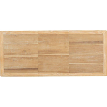 Vintage Traditional 7-Piece 82.7inch Extendable Dining Table Set with 23.6inch Removable Leaf, 4 Serrated Back Chairs and 2 Upholstered Back Dining Chairs for 6, Natural