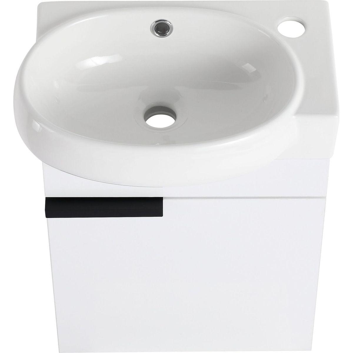 Soft Close Doors Bathroom Vanity With Sink,16 Inch For Small Bathroom