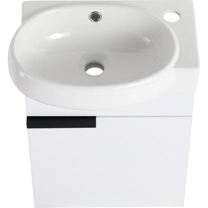 Soft Close Doors Bathroom Vanity With Sink,16 Inch For Small Bathroom