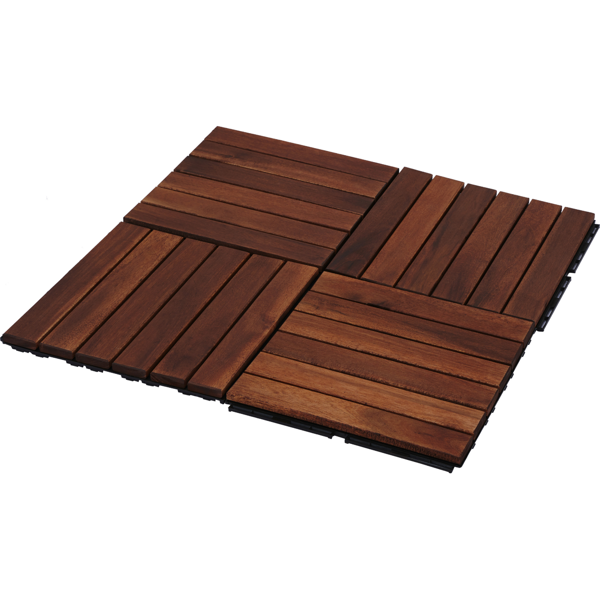 30 PCS Interlocking Deck Tiles Striped Pattern, 12" x 12" Square Acacia Hardwood Outdoor Flooring for Patio, Bancony, Pool Side,...