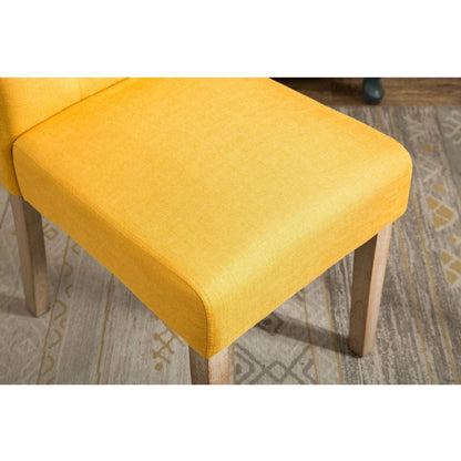 Habit Solid Wood Tufted Parsons Dining Chair, Set of 2, Yellow
