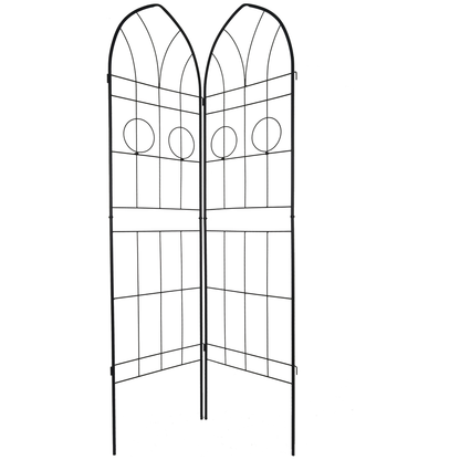 2 Pack Metal Garden Trellis 78.7" x 19.7" Rustproof Trellis for Climbing Plants Outdoor Flower Support Black