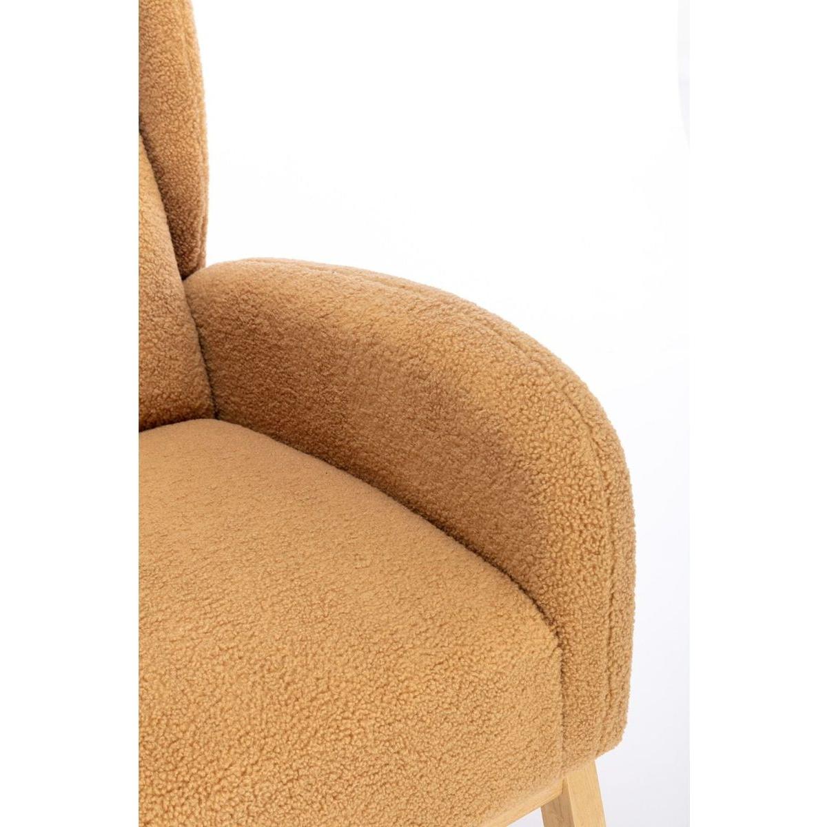 Teddy Fabric Rocking Chair With Packet Wood Legs,Khaki