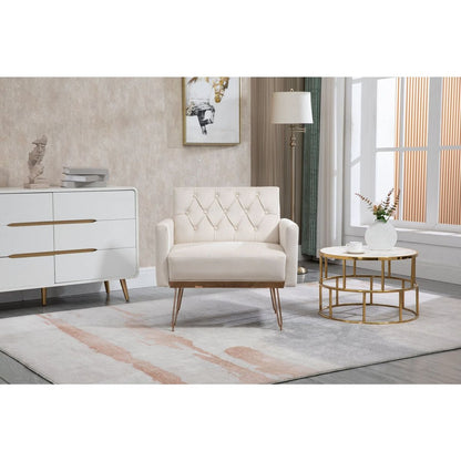 Accent Chair, leisure single sofa with Rose Golden feet