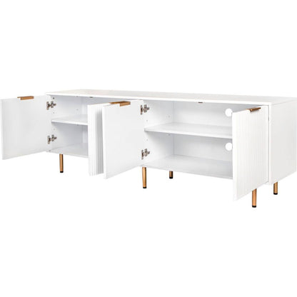 Modern warm white TV cabinet for 80 inch TV Stands, for Living Room Bedroom