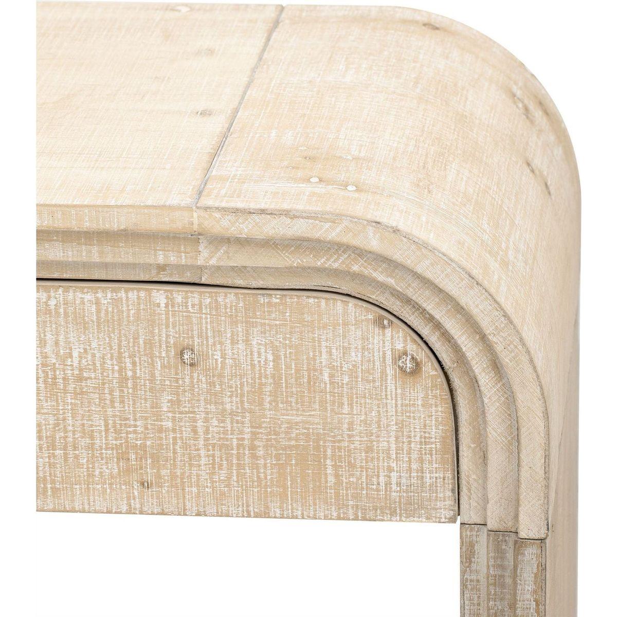 Unique Retro Silhouette Console Table with Open Style, Two Top Drawers for Entrance, Dining Room, Living Room (Natural Wood Wash)
