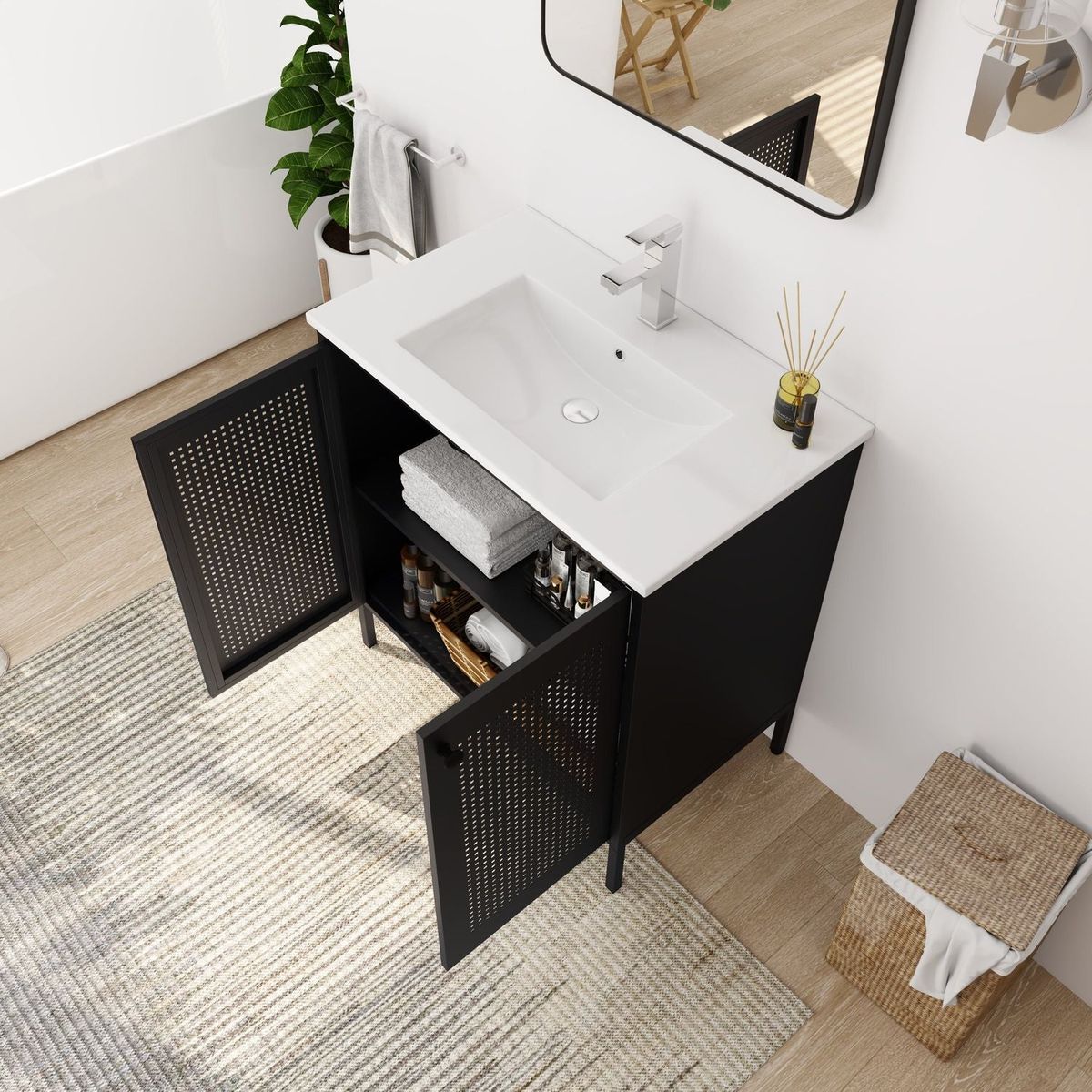 30 Inch Freestanding Bathroom Vanity With Ceramic SInk