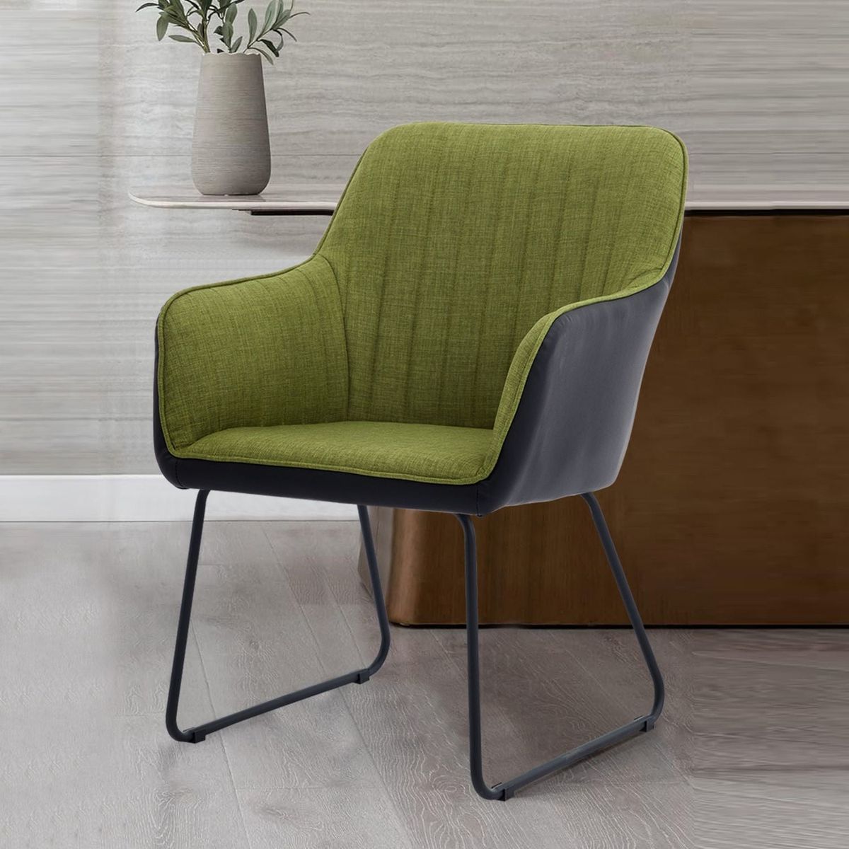 TS leisure chair dining chair 1pc Green+Dark Grey