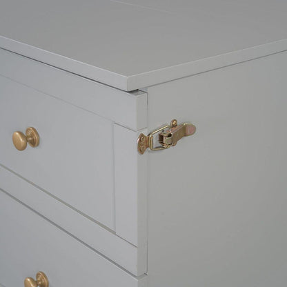 Full Size Murphy Bed with Large Drawers,Gray