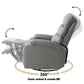 Large Manual Recliner Chair for Living Room,Lying flat at 150 degrees,Cat scratch fabric,Light gray