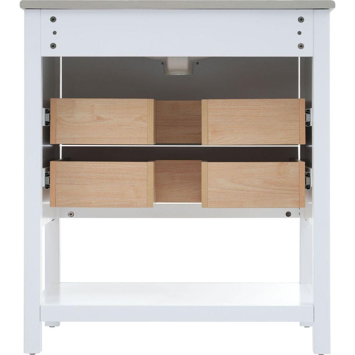 Modern 30inch Navy Blue/White Bathroom Vanity Cabinet Combo with Open Storge, Two Drawers