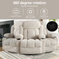 Swinging recliner massage heated sofa, with USB and 2 cup holders in side pockets, PackageA+B (BEIGE)