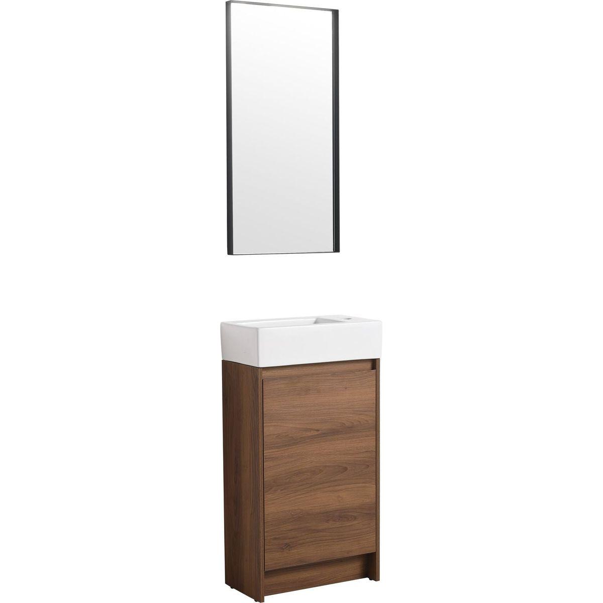 18 Inch Freestanding Bathroom Vanity With Single Sink, Soft Closing Doors, Suitable For Small Bathrooms-BVB03118BRE