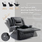 360 Swivel and Rocking Home Theater Recliner Manual Recliner Chair with a LED Light Strip for Living Room,Bedroom, Black