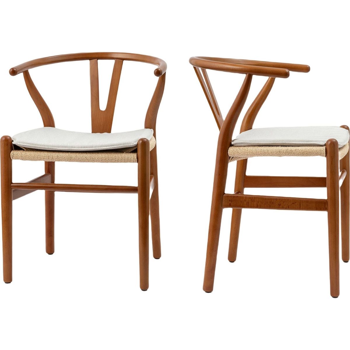 Wishbone Chairs for Dining Room,Soild Wood Weave Dining Chair,Armchair,Fully Assembled,Set of 2