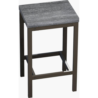 Modern Design Kitchen Dining Table, Pub Table, Long Dining Table Set with 3 Stools, Easy Assembly, Gray