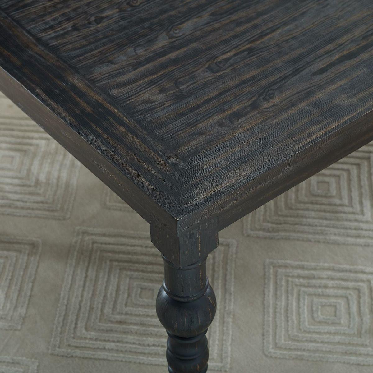 Leviton Urban Style Wood Dark Wash Turned-Leg Dining Set: Table and 6 Chairs