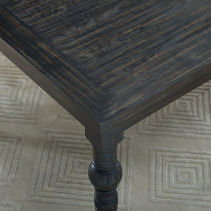 Leviton Urban Style Wood Dark Wash Turned-Leg Dining Set: Table and 6 Chairs