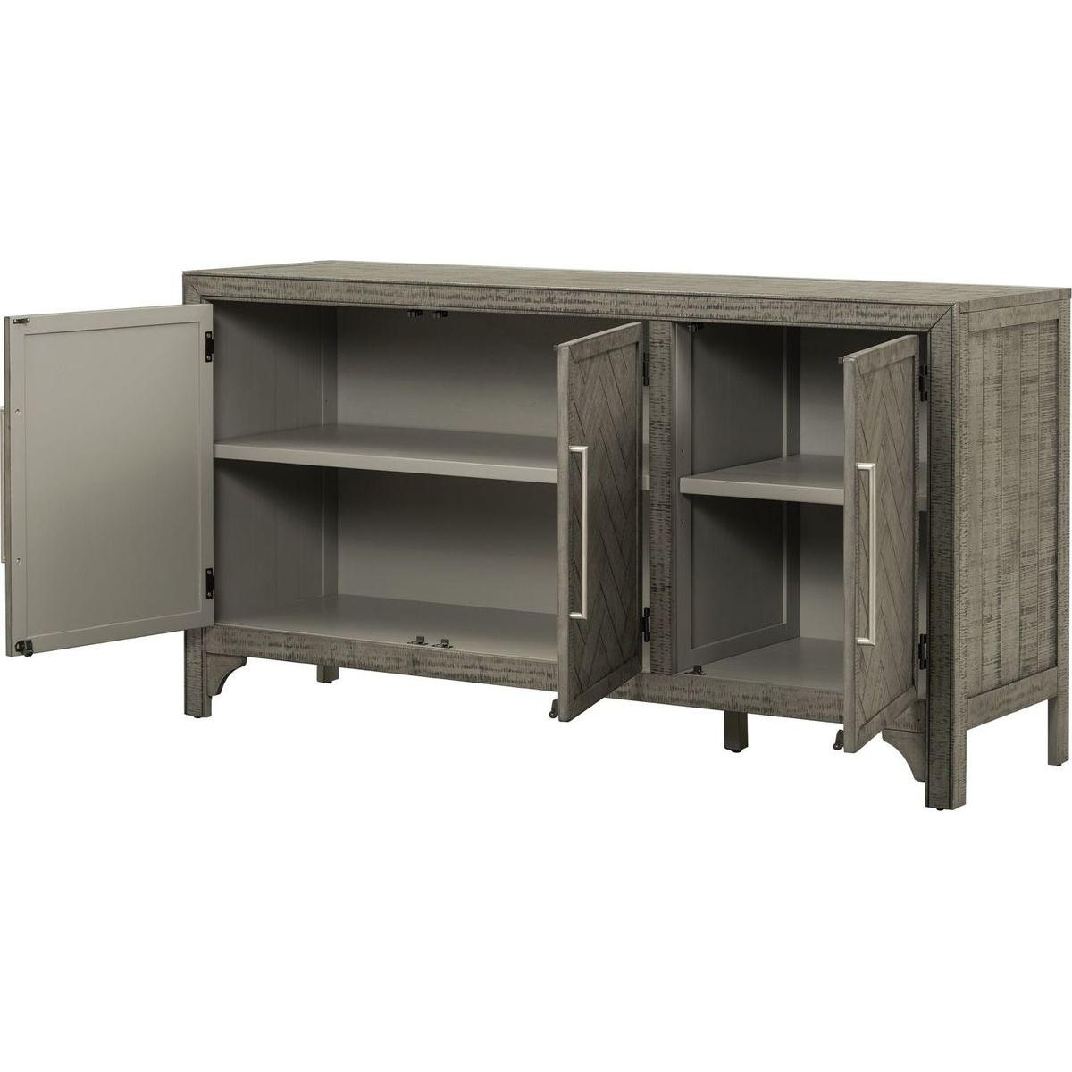 Designed Storage Cabinet Sideboard with MDF+Pine veneer, Adjustable Shelves, Suitable for Living Rooms, Entrance and Study Rooms.