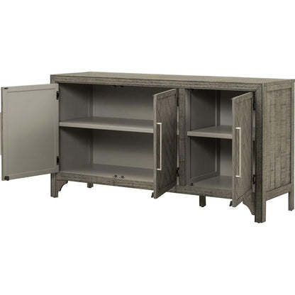 Designed Storage Cabinet Sideboard with MDF+Pine veneer, Adjustable Shelves, Suitable for Living Rooms, Entrance and Study Rooms.