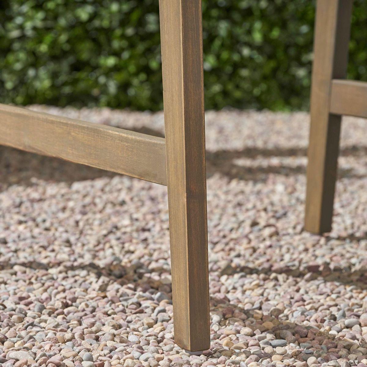 Acacia Wood Adirondack Dining Chairs (Set of 2), Gray Finish