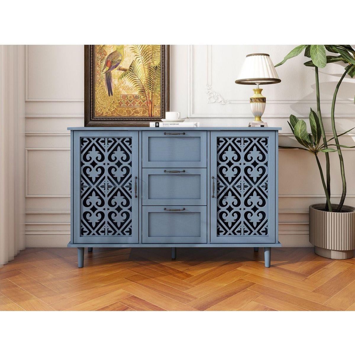 2 Door 3 Drawer Cabinet, American Furniture, Suitable for Bedroom, Living Room, Study