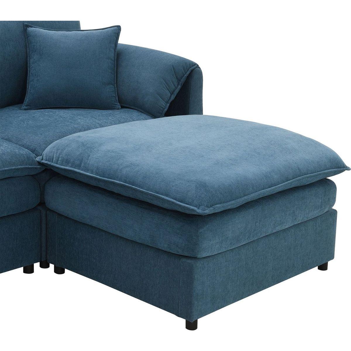 134x66" Chenille Modular Sectional Sofa,U Shaped Cloud Couch Set with Double Cushions, 6 Seat Sleeper Sofa Bed with Ottomans,Oversized Indoor Furniture for Living Room, 3 Colors