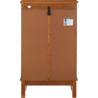 2 Doors Curio Cabinet with Tempered Glass Doors, Curio Cabinets with Mirrored Back Panel and Adjustable Shelves, Lighted Display Cabinet for Home, Office Light Bulb Included Oak