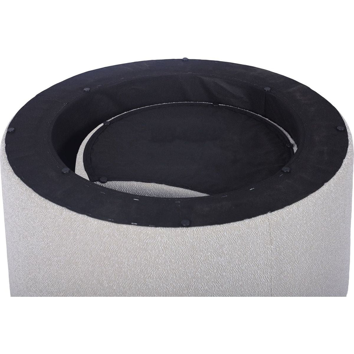 Upholstered Nesting Coffee Tables (Set of 2), Side Table, Footrest, Ottoman & Seat for Living Room Bedroom Entryway Office, Beige Yarn Dyed Fabric