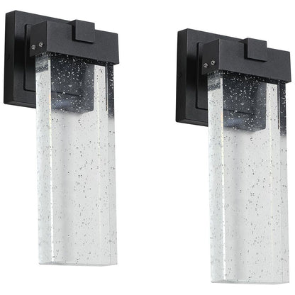 Outdoor waterproof transparent LED crystal wall lamp (2 packs) with light sense