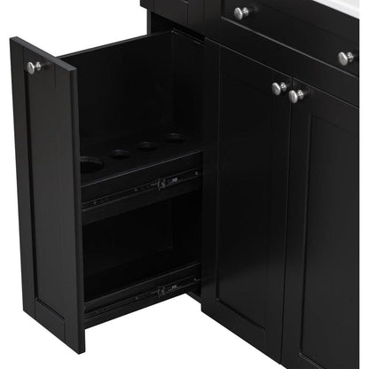 30-Inch Black Bathroom Vanity with Ceramic Sink Combo, Abundant Storage Cabinet - 2 Soft-close Doors and Double-tier Deep Drawer