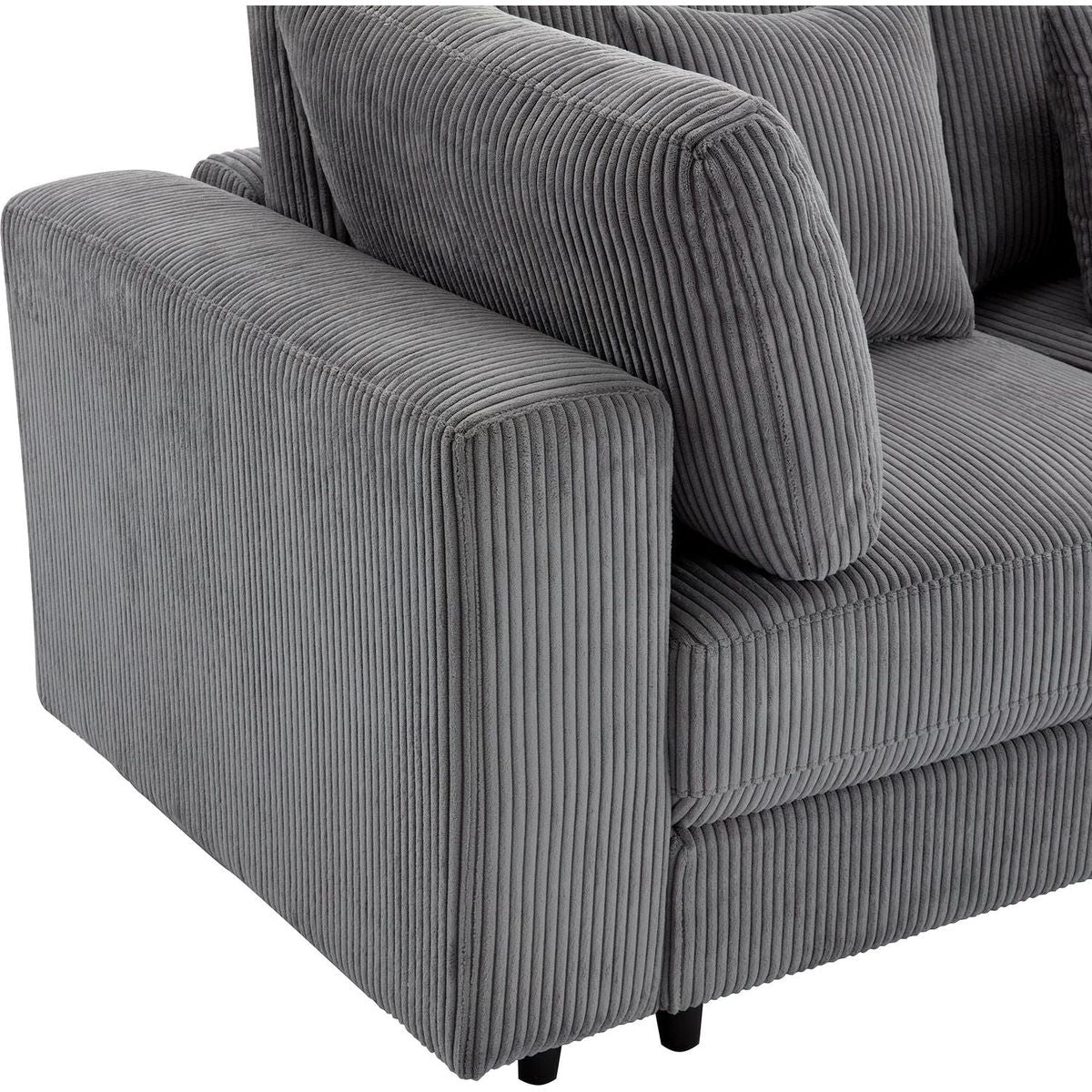 105" 3 Seater Sofa with Removable Back Cushions and 5 Pillows, for Living Room, Apartment, Spacious Space