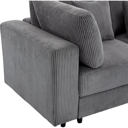 105" 3 Seater Sofa with Removable Back Cushions and 5 Pillows, for Living Room, Apartment, Spacious Space