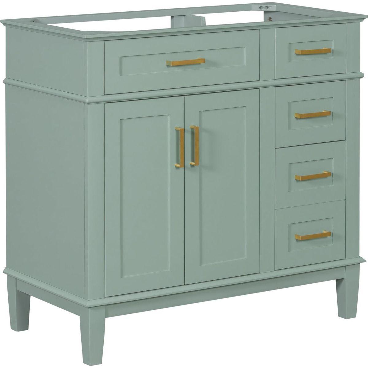 [Cabinet Only] 36" Green Modern Bathroom Vanity(Sink not included)