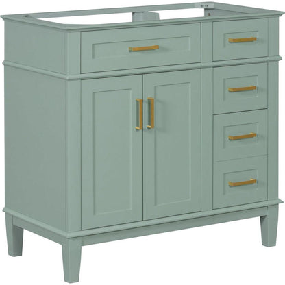 [Cabinet Only] 36" Green Modern Bathroom Vanity(Sink not included)