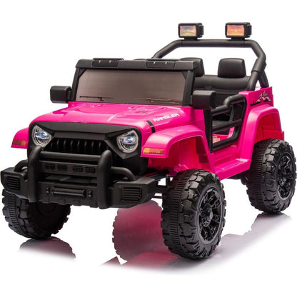 12V Kids Ride On Electric Car W/Parents Control,Dual drive, Four-wheel Suspension,With music,Bluetooth,MP3,USB,with headlights, steering wheel quick release,Slow start for Kids Aged 3-8.