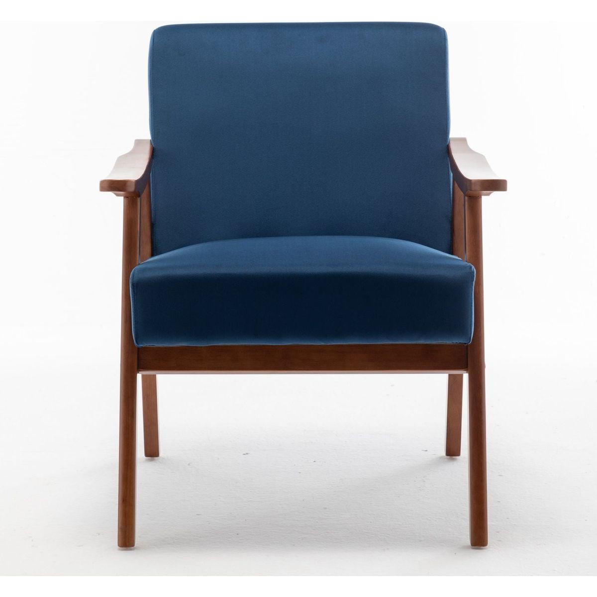 Mid-Century Modern Chair, Living Room Chair with Solid Wood Frame, Accent Chair Extra-Thick Backrest, Wingback Chair for Bedroom, Reading Room, Living Room, Lounge Chair Indoor