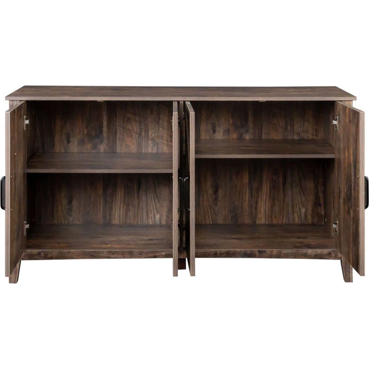 Cabinet with 4 Doors and 4 open shelgves,Freestanding Sideboard Storage Cabinet Entryway Floor Cabinet for Living Room Office Bedroom