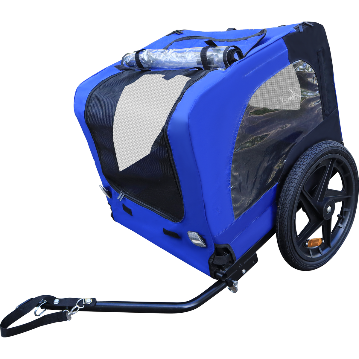 Blue High Quality 16 inch air wheel Pet Bike Trailer for Dogs Foldable Bicycle Pet Trailer