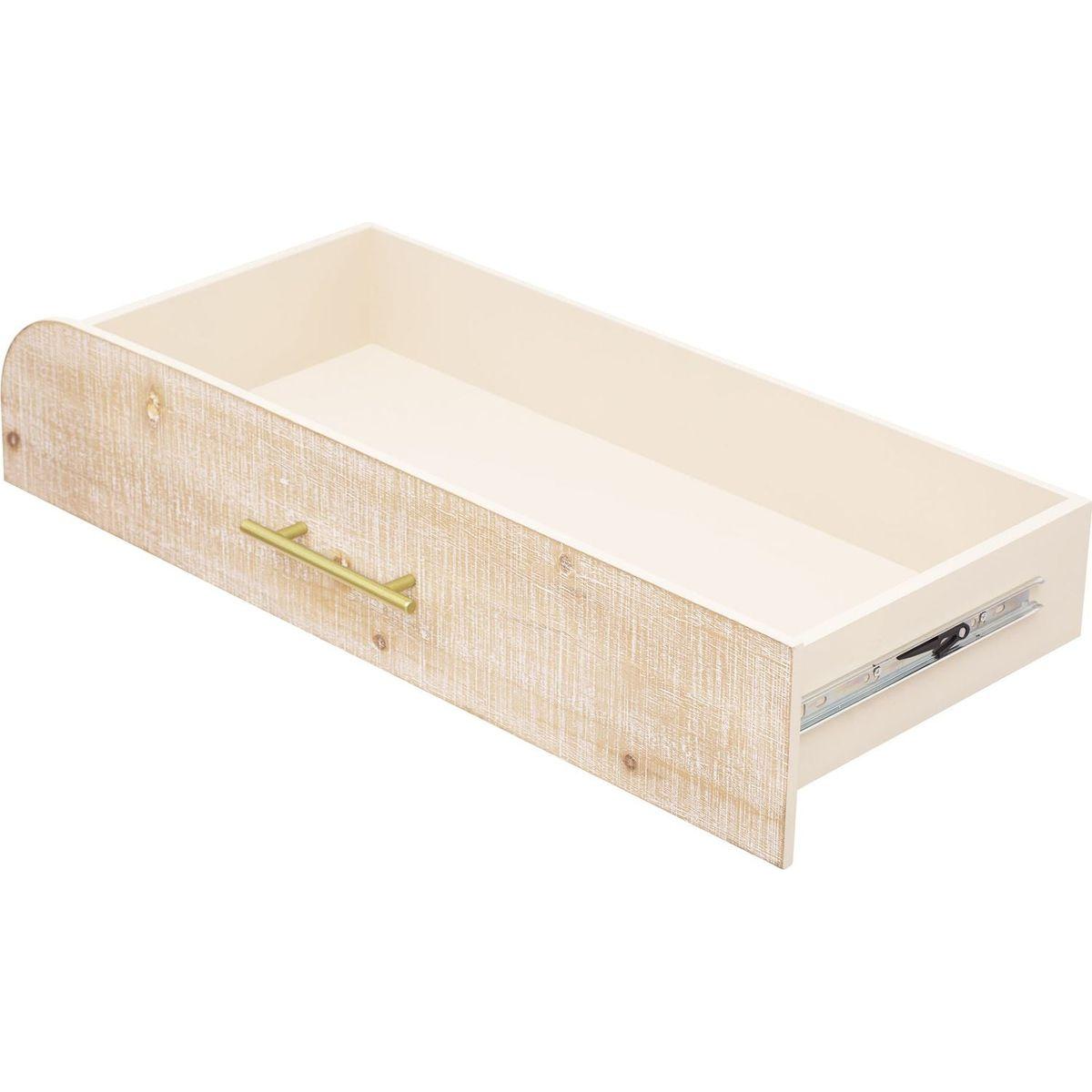 Unique Retro Silhouette Console Table with Open Style, Two Top Drawers for Entrance, Dining Room, Living Room (Natural Wood Wash)
