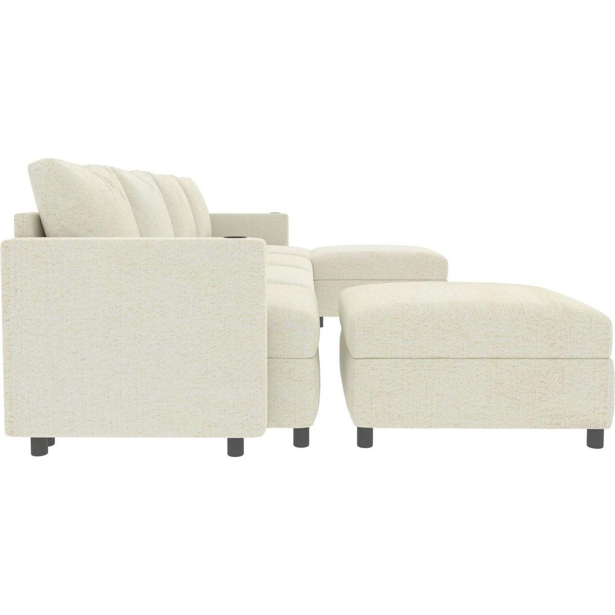 Modern Large Sectional Sofa, U-Shape Modular Sectional Couch with Storage Function,123" Sofa Bed with Ottoman,6 Seat Sectionals Chaise for Living Room,Chenille