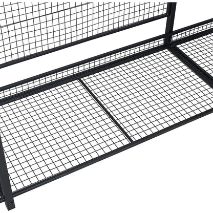 Open-Style Wardrobe with Hanging Rails, Shelves and Drawers, Black