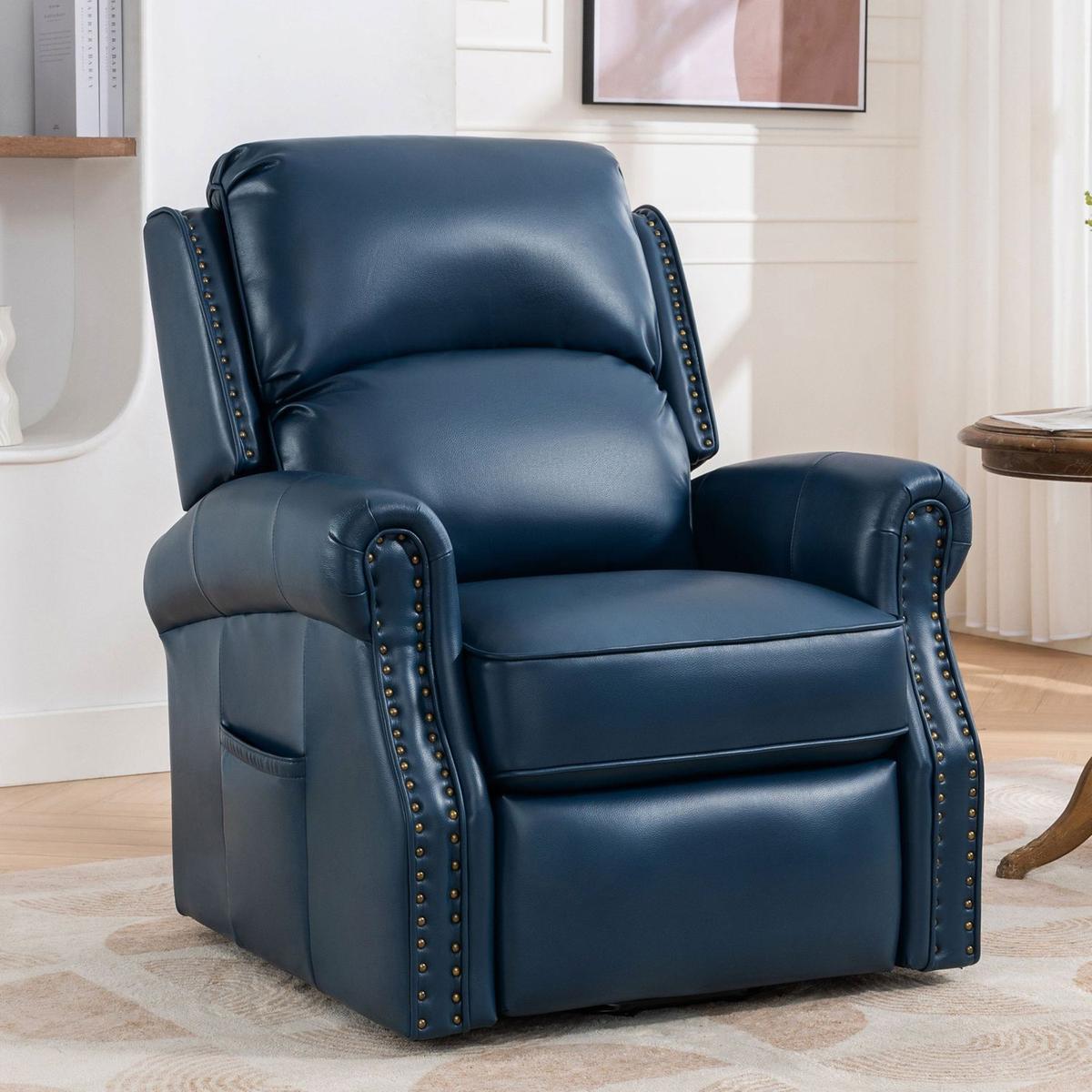 Lehboson Lift Recliner Chair, Electric Power Lift Recliner Chair for Elderly With Eight Points Massage And Heating,(Navy Blue)